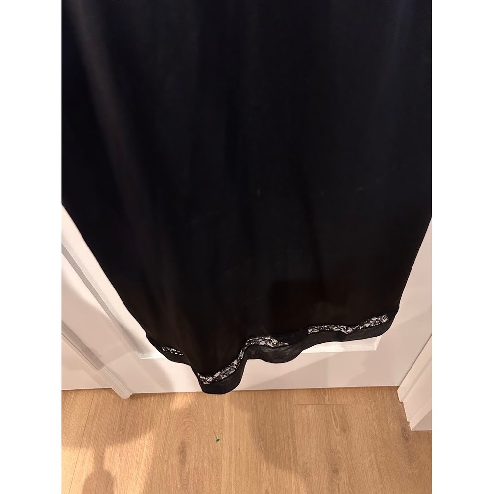 Vintage Munsingwear Black Nylon Tricot Lace Maxi Slip Dress Size 32‎ Tall USA - Picture 9 of 10